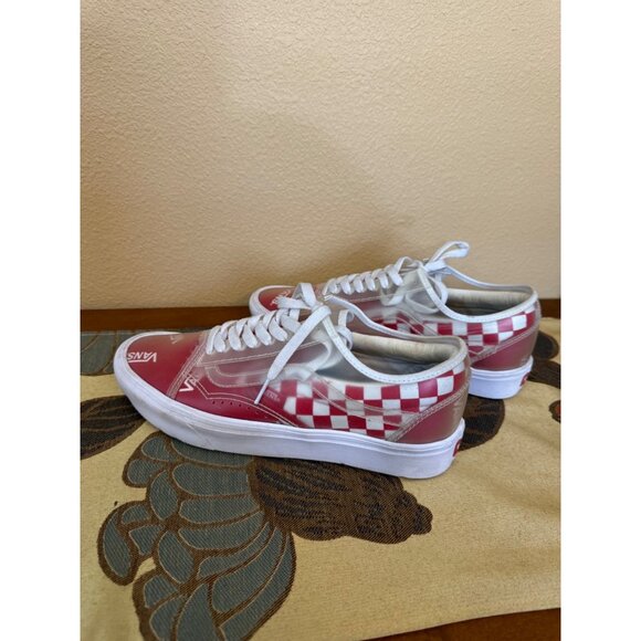 Vans  Comfy Cush Slip Skool Clear Red Checkerboard Sneakers Size 8 Mens - Picture 5 of 9